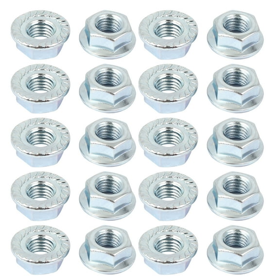 Unique Bargains 5/16"x24 Carbon Steel Serrated Hex Flange Lock Nuts 20Pcs