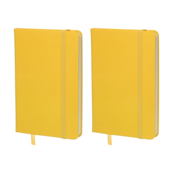 Unique Bargains 5.5x3.7' A6 Lined Journal Notebook Hardcover 160 Pages 80 Gsm Thick Ruled Paper, Yellow