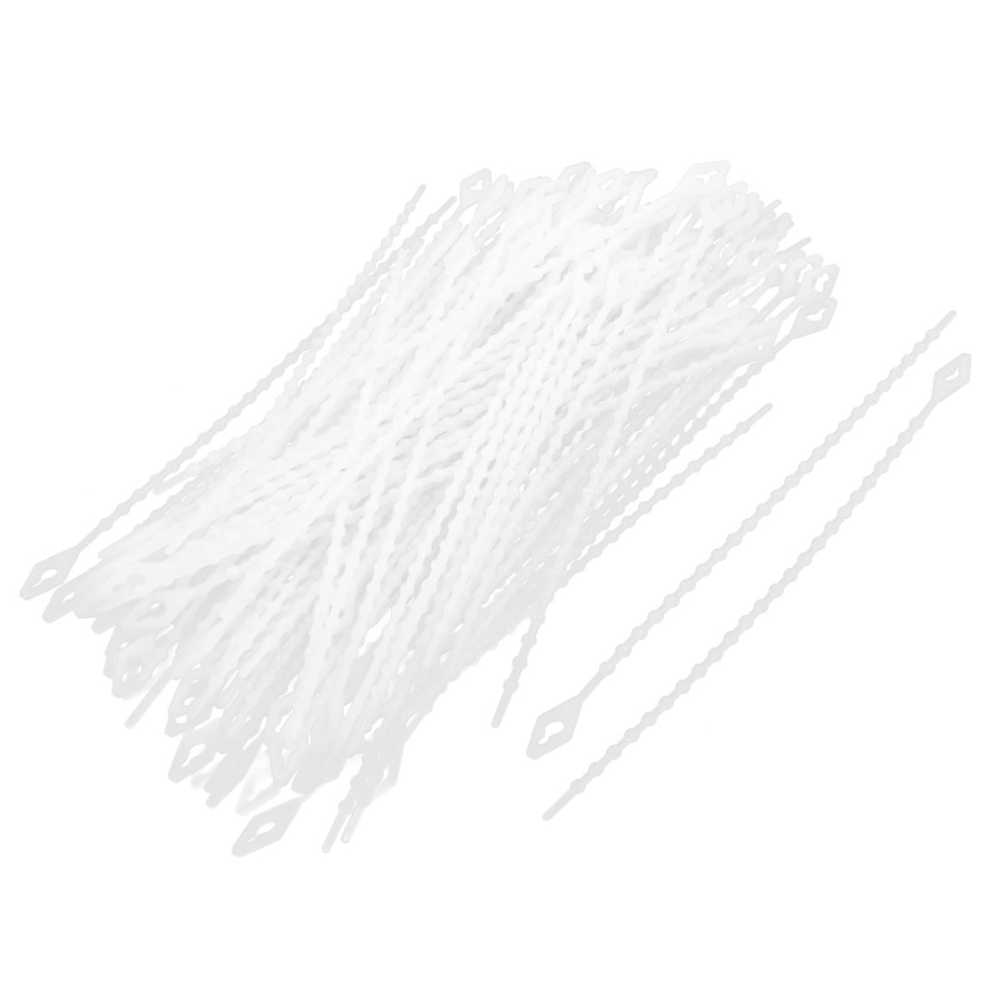 Unique Bargains 5.9" Self Locking Wire Zip Tie Fasten Wrap Plastic White 300pcs