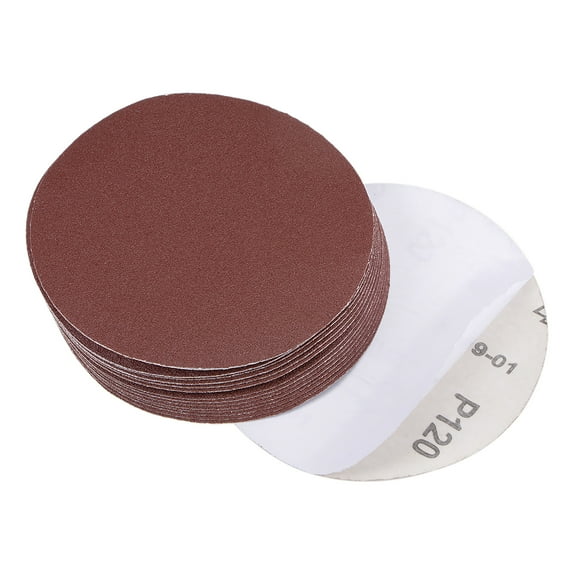 Unique Bargains 5-Inch PSA Sanding Disc Aluminum Oxide Adhesive Back Sandpaper 120 Grits 15 Pcs