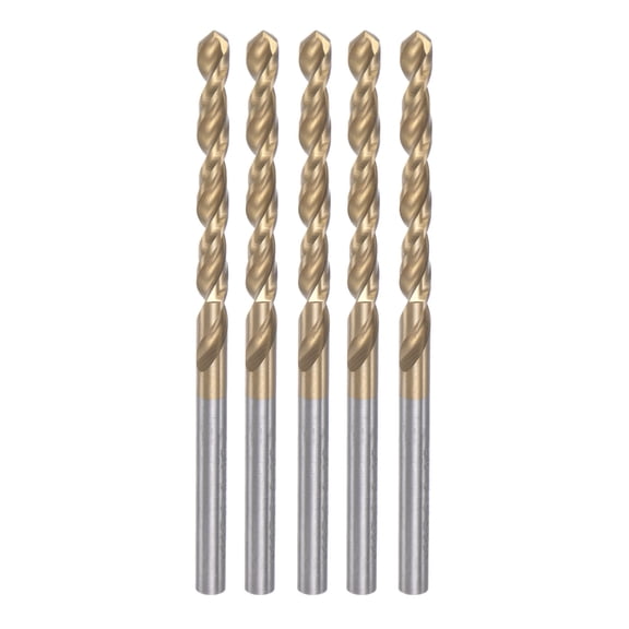 Unique Bargains 5 Pack 3.5mm Titanium Coated M42 High Speed Steel 8% Cobalt (HSS-E) Twist Drill Bits