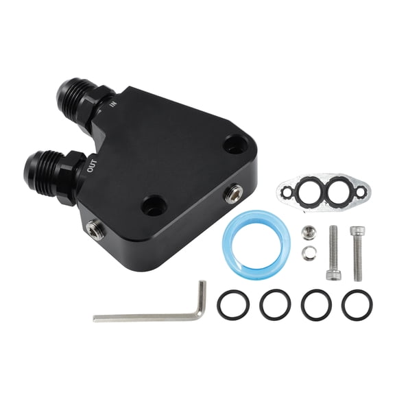 Unique Bargains 5-Pack Engine Oil Cooler Adapter Kit for GM LS1 LS2 LS3 LS6 LS7 LS9 LSX Gen IV Engines, 10AN Couplers Aluminum Alloy Oil Cooler Connector for Chevrolet Corvettes C5 C6 C7 1997-2019