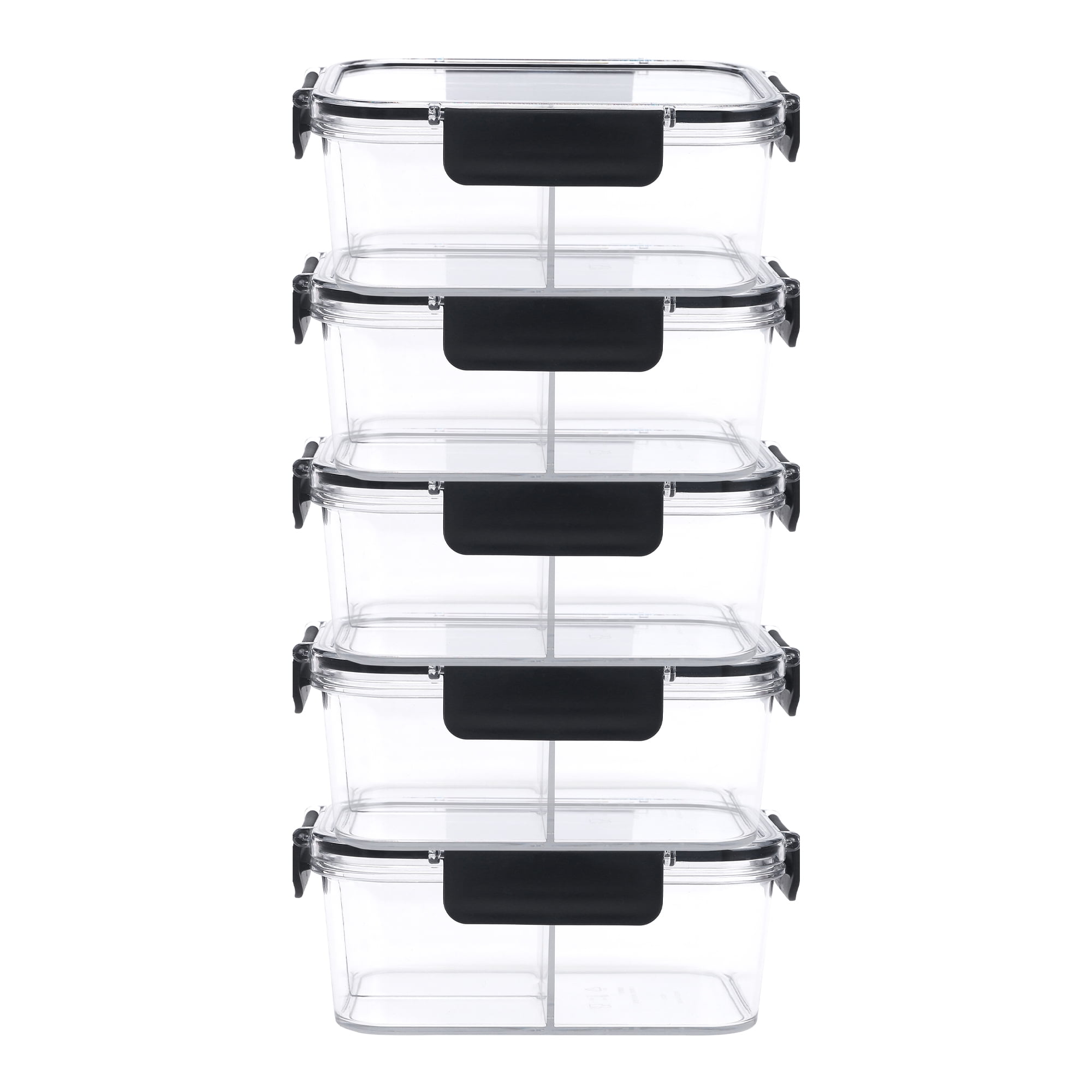 Unique Bargains 5 Packs Food Storage Containers Leakproof Lunch Box 27 oz With-Grid