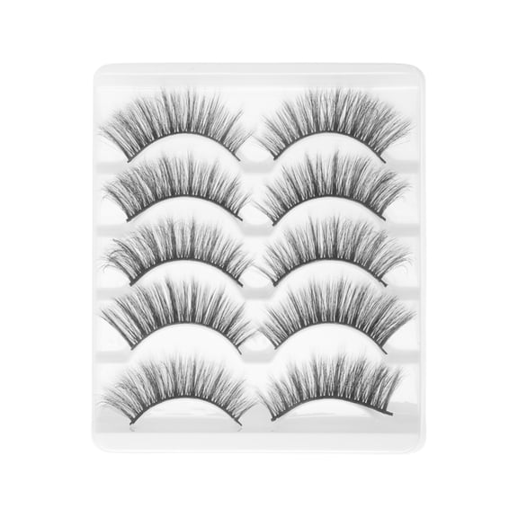 Unique Bargains 5 Pair Soft 3D False Eyelashes for Makeup Black 3D-48