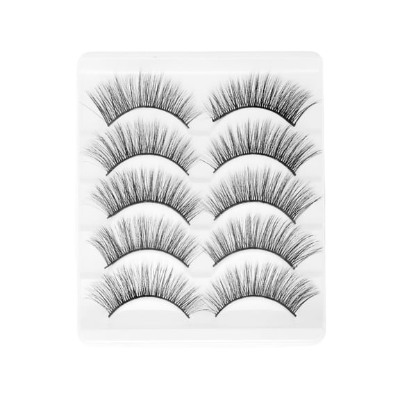 Unique Bargains 5 Pair Soft 3D False Eyelashes for Makeup Black 3D-70