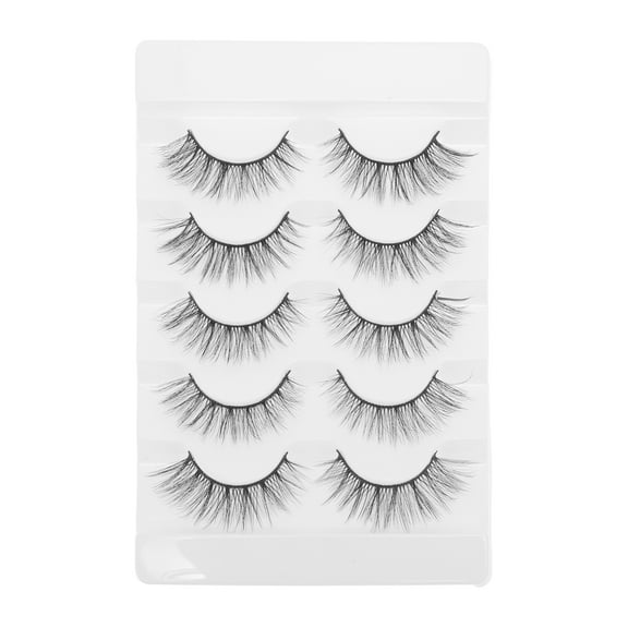 Unique Bargains 5 Pairs 3D False Eyelashes for Halloween Black