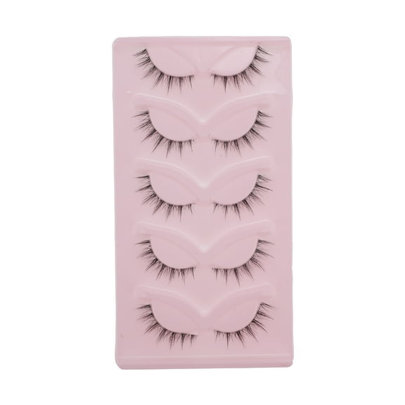 Unique Bargains 5 Pairs 5D False Eyelashes for Halloween Black