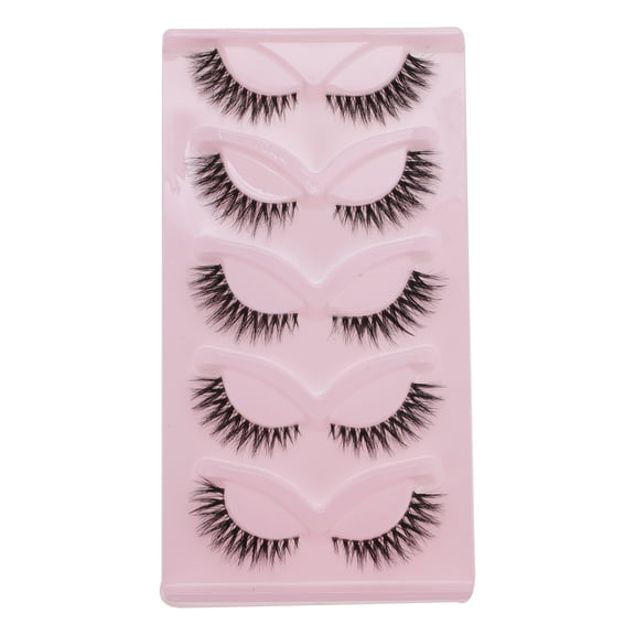 Unique Bargains 5 Pairs Soft 5D False Eyelashes for Wedding Event Black