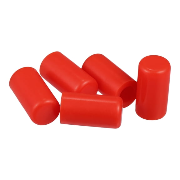Unique Bargains 5 Pcs 10mm 0.39" Silicone Hose Cap Intake Vacuum Hose Tube End Caps Plug for Car Red