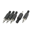 thumbnail image 1 of Unique Bargains 5 Pcs 3.5mm Mono Audio Jack Male Plug Connector for MP3 Headphone Earphone Black, 1 of 2