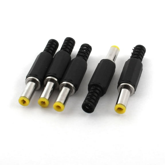 Unique Bargains 5 Pcs 5mm Wire Hole Plastic Shell 5.5mm x 2.5mm Male DC Plug Adapter Connector