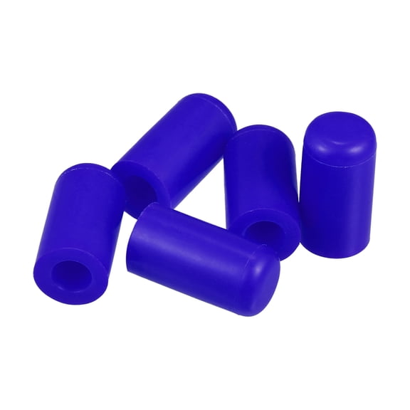 Unique Bargains 5 Pcs 6mm 0.24" Silicone Hose Cap Intake Vacuum Hose Tube End Caps Plug for Car Blue