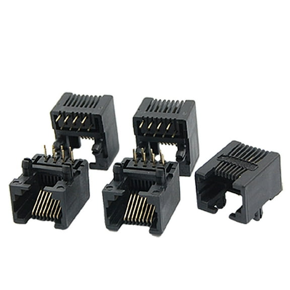 Unique Bargains 5 Pcs 8P8C 8 Pin RJ45 PCB Modular Jack Connectors for Network Socket