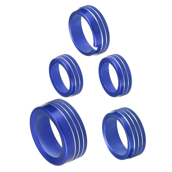 Unique Bargains 5 Pcs AC Climate Control Knob Rings Compatible for Chrysler 300 2015-2021 Durable Aluminum Alloy Blue