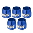 thumbnail image 1 of Unique Bargains 5 Pcs AN12 Hex Car Hose Finisher Flexible Rubber Pipe Clamp with Screw Band Adapter Fitting Blue, 1 of 6