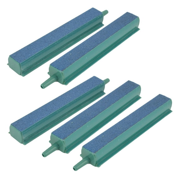 Unique Bargains 5 Pcs Air Bubble Creator Airstone Bar 100mm Green Blue for Aquarium