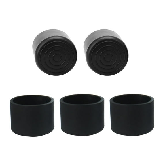 Unique Bargains 5 Pcs Antislip Rubber Round 39mm Chair Foot Cover Table Furniture Leg Protector Black