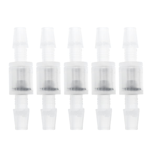 Unique Bargains 5 Pcs Aquarium Plastic Hose Barb Fitting 1/4" Inline Check Valve One Way Non Return Barb Hose Fittings Clear Plastic