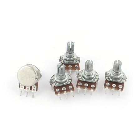 Unique Bargains 5 Pcs B5K 5K Ohm 3 Terminal Linear Taper Rotary Potentiometer