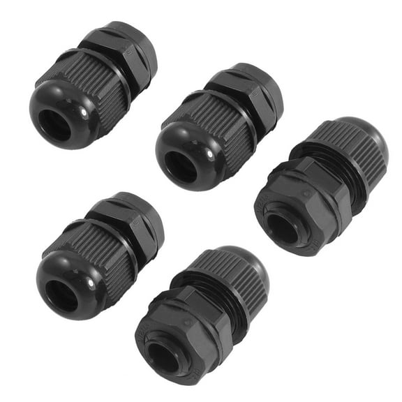 Unique Bargains 5 Pcs Black M12 Waterproof Connector Gland for 3.0-6.5mm Dia Cable