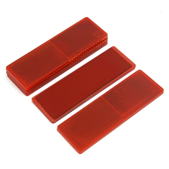 Unique Bargains 5 Pcs Car Red Plastic Reflective Plate Sticky Reflector 5.7" x 2" x 0.24"