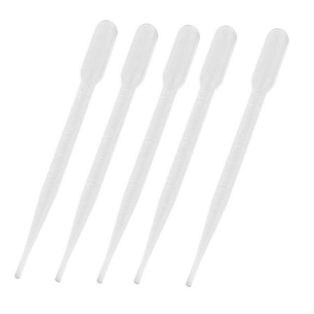 Unique Bargains 5 Pcs Clear Plastic 3ML Capacity Graduated Transfer Pipette Droppers