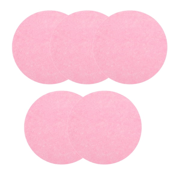 Unique Bargains 5 Pcs Compressed Facial Sponge Convenient Round Reusable Cleansing Puff Dark Pink