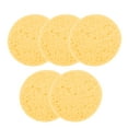 thumbnail image 1 of Unique Bargains 5 Pcs Compressed Facial Sponge Lightweight Round Reusable Cleansing Puff Yellow, 1 of 5