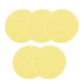 thumbnail image 1 of Unique Bargains 5 Pcs Compressed Facial Sponge Reusable Round Reusable Cleansing Puff Yellow, 1 of 5