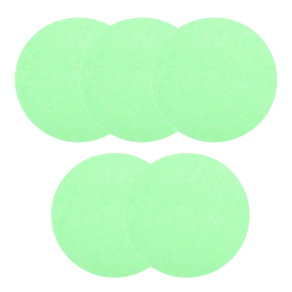 Unique Bargains 5 Pcs Compressed Facial Sponge Round Reusable Cleansing Puff Light Green