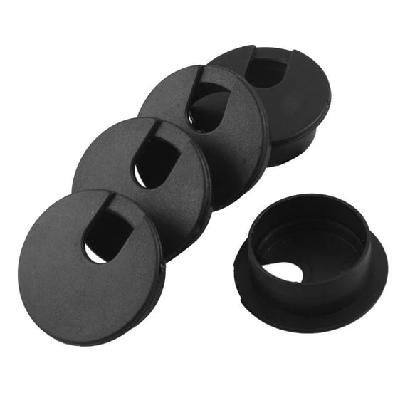 Unique Bargains 5 Pcs Computer PC Desk 1.3' Dia Flip Grommet Cable Hole Cover
