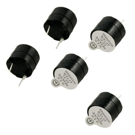 Unique Bargains 5 Pcs DC 12V Industrial Electronic Continuous Sound Buzzer Black