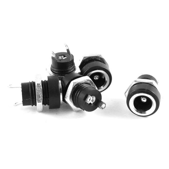 Unique Bargains 5 Pcs DC Jack Socket Connector PCB Mount Replacement 2.1mm x 5.5mm