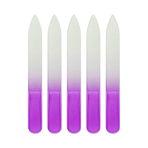 Unique Bargains 5 Pcs Double-sided Glass Nail Files Purple