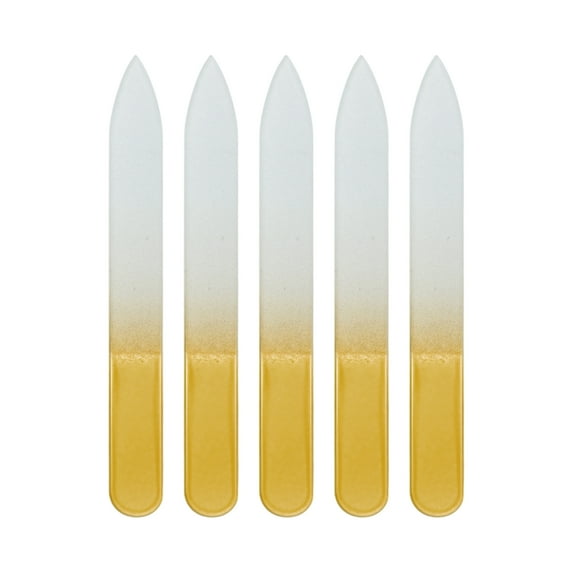 Unique Bargains 5 Pcs Double-sided Glass Nail Files Yellow