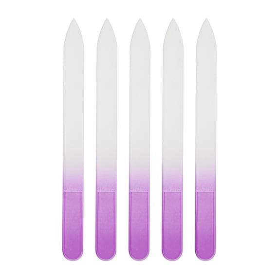 Unique Bargains 5 Pcs Durable Glass Nail Files Purple