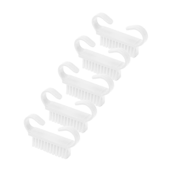 Unique Bargains 5 Pcs Durable Solid Nail Cleaning Brush for Cleaning Fingernails Small White
