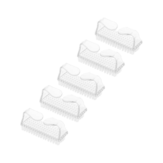 Unique Bargains 5 Pcs Durable Transparent Nail Cleaning Brush for Cleaning Fingernails Large Clear