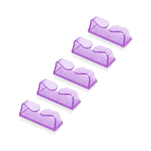 Unique Bargains 5 Pcs Durable Transparent Nail Cleaning Brush for Cleaning Fingernails Large Purple