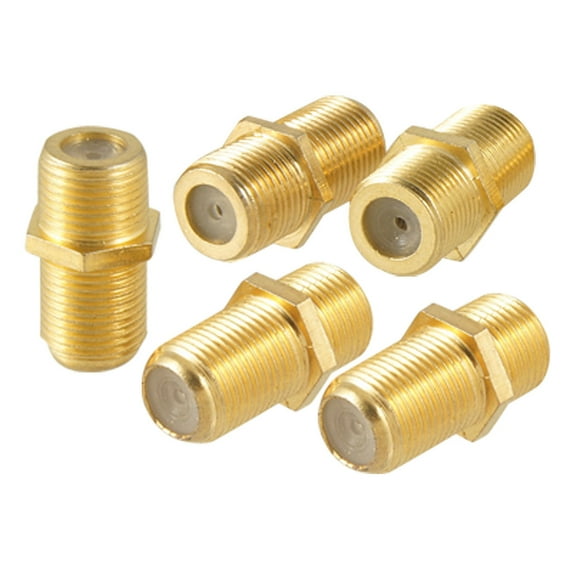 Unique Bargains 5 Pcs F-Type Female to Female Coaxial Coupler Adapter Connector