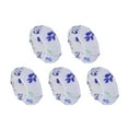 thumbnail image 1 of Unique Bargains 5 Pcs Floral Single Layer Shower Cap for Bathroom Blue PEVA, 1 of 6