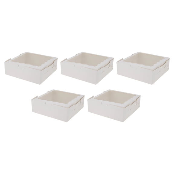 Unique Bargains 5 Pcs Gift Boxes Wave Shape Favor Boxes 7.01"x7.01"x2.48" White
