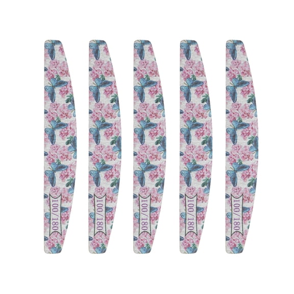 Unique Bargains 5 Pcs Half-moon HD-010 Nail Files Colorful