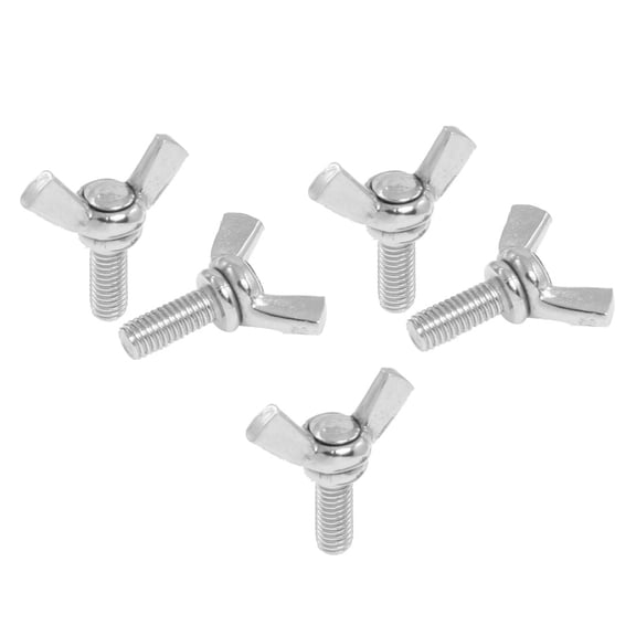 Unique Bargains 5 Pcs Hardware Parts Stainless Steel Winged Screw Bolts 5mm x 12mm