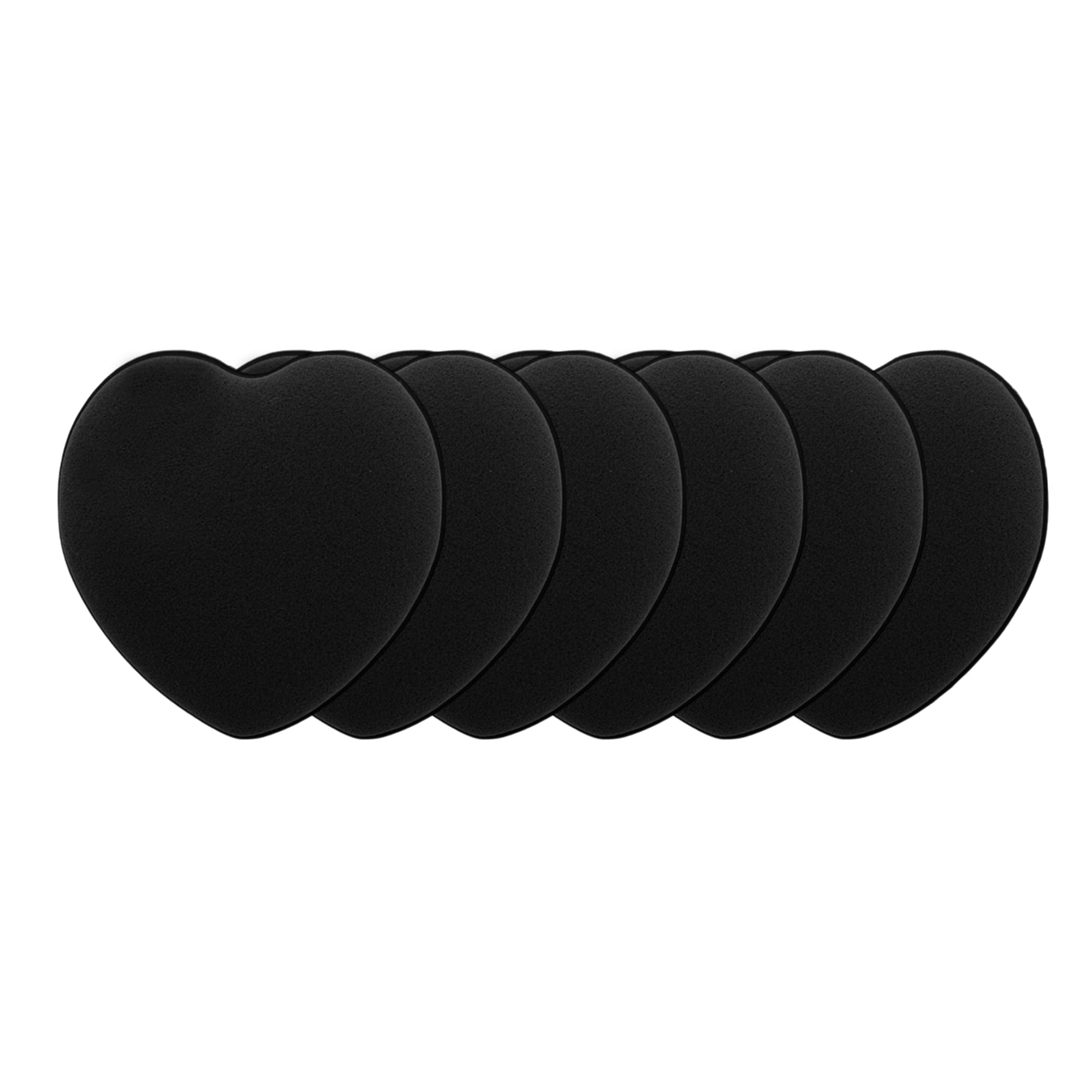 Unique Bargains 5 Pcs Heart-Shaped Face Makeup Sponge for Travel Black