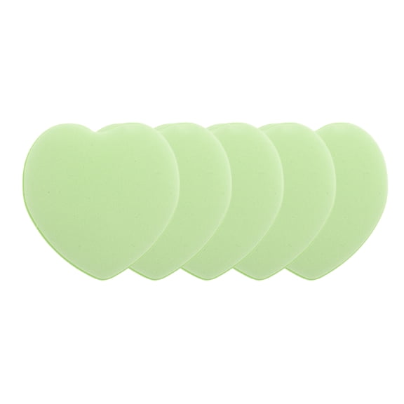 Unique Bargains 5 Pcs Heart-Shaped Face Makeup Sponge for Travel Green