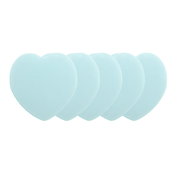 Unique Bargains 5 Pcs Heart-Shaped Face Makeup Sponge for Travel Light Blue Hydrophilic Polyurethane