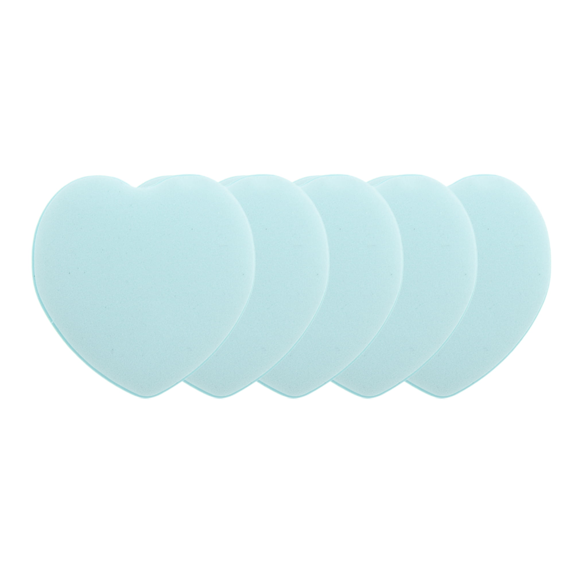 Unique Bargains 5 Pcs Heart-Shaped Face Makeup Sponge for Travel Light Blue