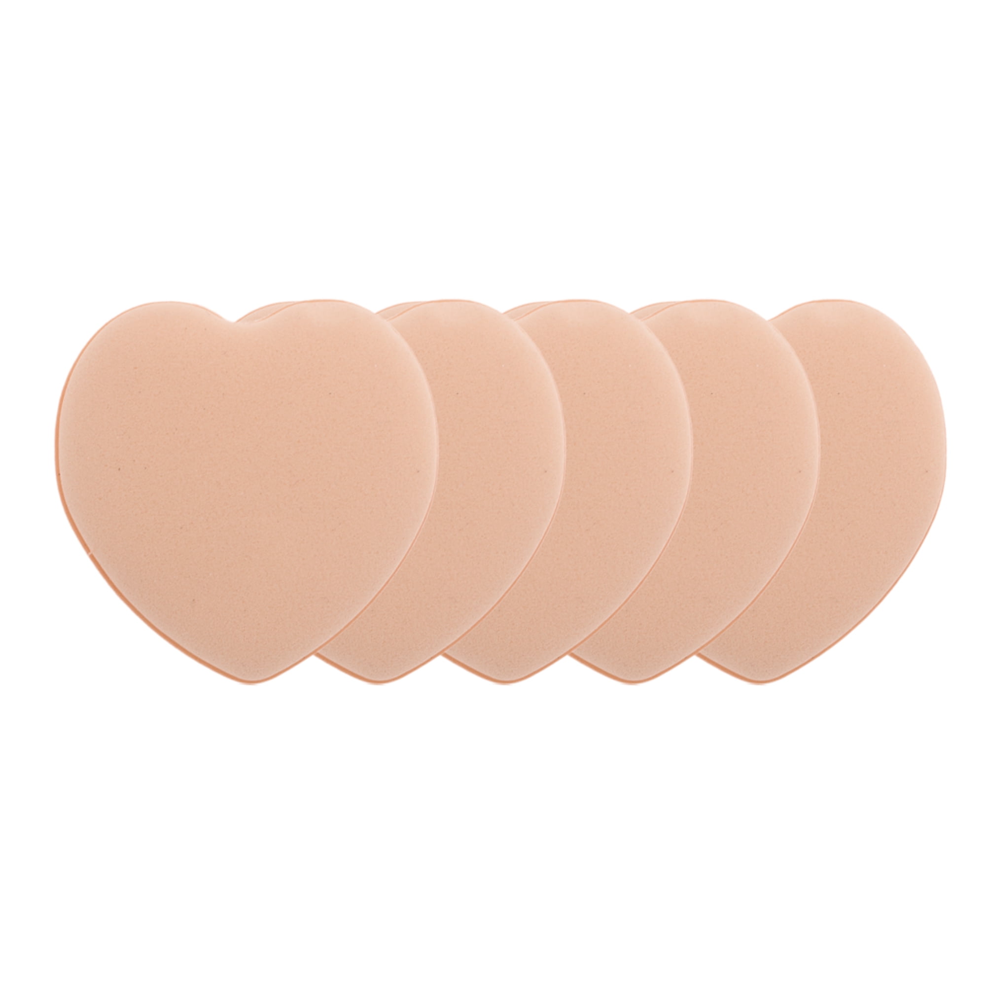 Unique Bargains 5 Pcs Heart-Shaped Face Makeup Sponge for Travel Nude