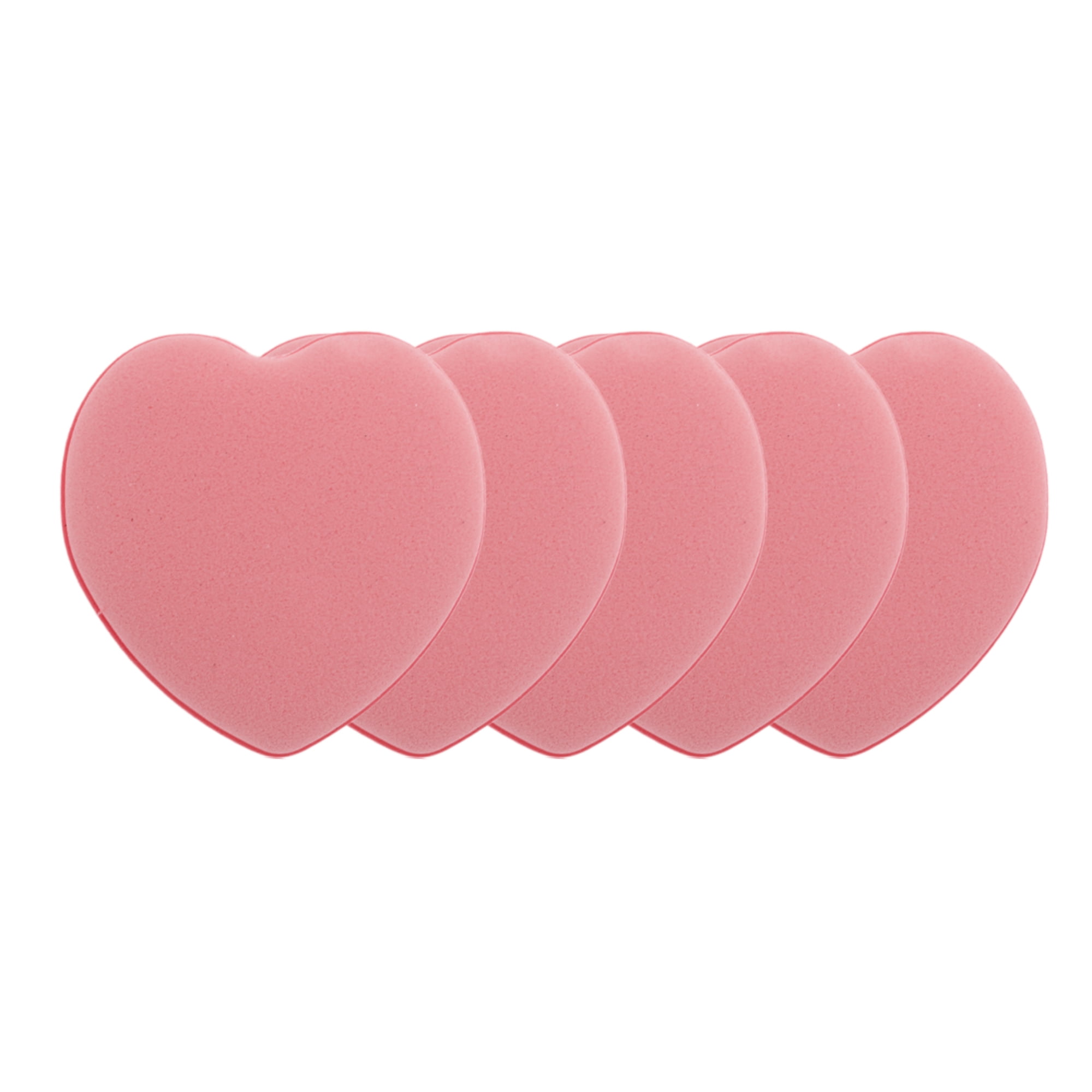 Unique Bargains 5 Pcs Heart-Shaped Face Makeup Sponge for Travel Pink